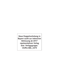 Neue Doppelvertretung in Bayern sucht zur intensiven Betreuung ab