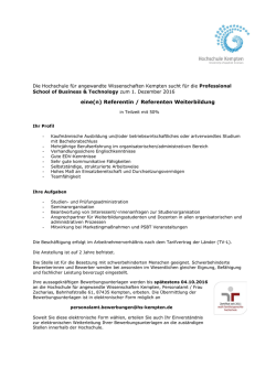 eine(n) Referentin / Referenten Weiterbildung