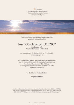 Josef G&ouml;schlberger &bdquo;OE2JG&ldquo; - Bestattung Jung, Salzburg