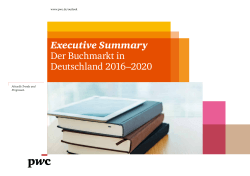 Executive Summary Der Buchmarkt in Deutschland 2016–2020