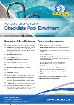 Checkliste Pool Einwintern