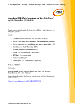 Agenda ceCMG Workshop „Java auf dem Mainframe“ am 22