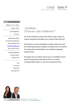 Inhaltsangabe zu "Konflikte: Chancen oder Gefahren"
