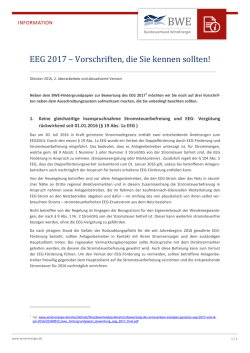 EEG 2017 &ndash; Vorschriften, die Sie kennen sollten!
