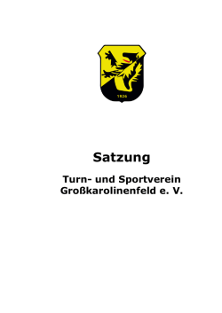 Satzung - TuS Großkarolinenfeld eV
