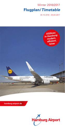 Flugplan/Timetable - Flughafen Hamburg