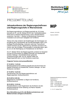 Jahreskonferenz der Regierungschefinnen und Regierungschefs in
