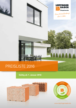 preisliste 2016 - BBZ Bauberatung-Ziegel und