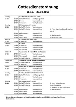 Gottesdienstordnung: 09
