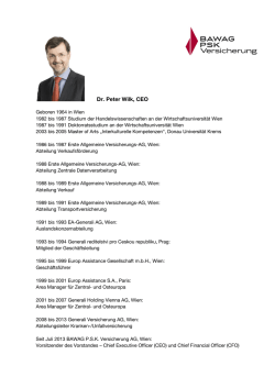 Dr. Peter Wilk, CEO