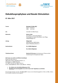 Dekubitusprophylaxe und Basale Stimulation