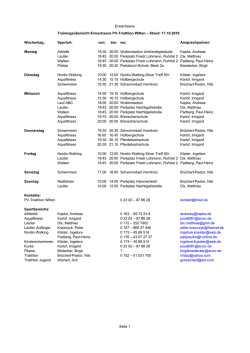 Trainingsübersicht - PV