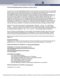 FH Kiel weiht Skulpturengarten mit Werken von Rosa Tre&szlig; ein