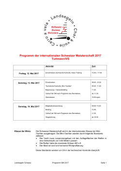 Programm der internationalen Schweizer Meisterschaft 2017