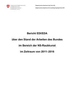 Bericht EDI/EDA über den Stand der Arbeiten des Bundes im