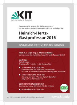 Heinrich-Hertz- Gastprofessur 2016 - Karlsruhe - kug