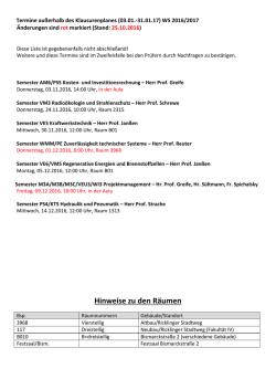 Hinweise zu den R&auml;umen