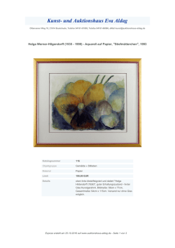 (1935 - 1999) - Aquarell auf Papier, "Stiefmütterchen" - Kunst