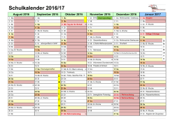 Schulkalender 2016/17