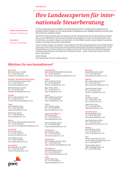 Ihre Landesexperten f&uuml;r inter- nationale Steuerberatung