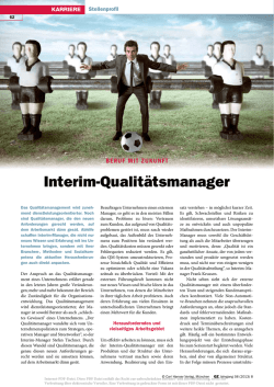 Interim-Qualit&auml;tsmanager