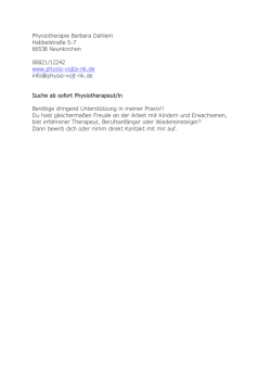 Physiotherapeut/in angestellt oder freier Mitarbeiter