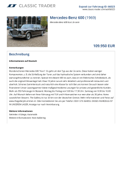 Mercedes-Benz 600 (1969) 109.950 EUR