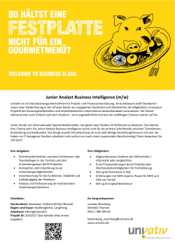 Junior Analyst Business Intelligence (m/w)