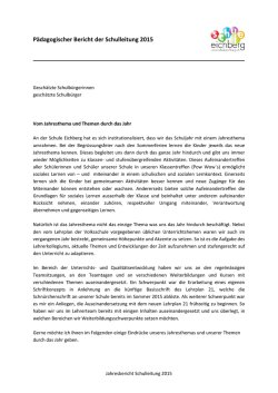 Jahresbericht 2015 der Schulleitung