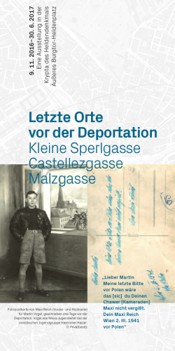 Letzte Orte vor der Deportation Flyer