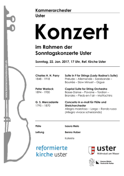 im Rahmen der Sonntagskonzerte Uster
