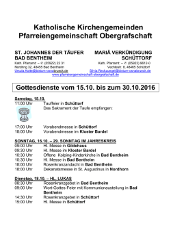 Katholische Kirchengemeinden Pfarreiengemeinschaft Obergrafschaft