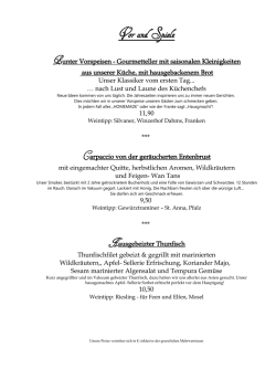 Gourmetkarte Oktober 2016