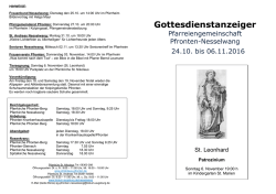 Gottesdienstanzeiger - Pfarrgemeinde St. Nikolaus Pfronten