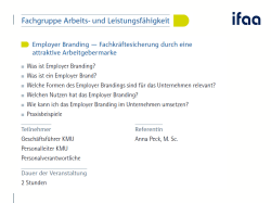 Fachkräftesicherung durch eine attraktive Arbeitgebermarke