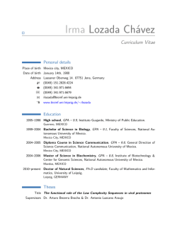 Irma Lozada Ch&aacute;vez &ndash; Curriculum Vitae