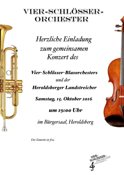 Landstreicher und VSBO Plakat - Logo Vier Schlösser Blasorchester