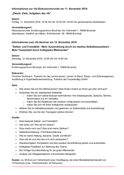 Informationen zur vlb-Diskussionsrunde am 11. November