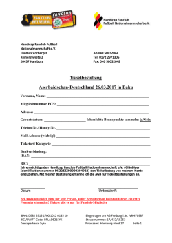 Ticketbestellung Aserbaidschan-Deutschland 26.03.2017 in Baku