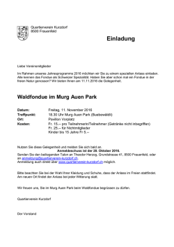 Einladung - Quartierverein Kurzdorf