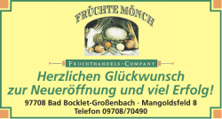 Herzlichen Gl&uuml;ckwunsch zur Neuer&ouml;ffnung und viel Erfolg!