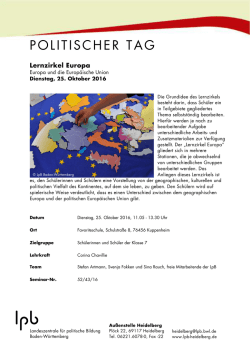 Programm - Landeszentrale für politische Bildung Außenstelle