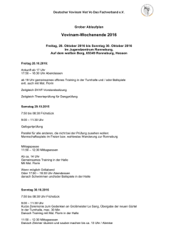Grober Ablaufplan - vovinam-in