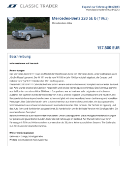 Mercedes-Benz 220 SE b (1963) 157.500 EUR