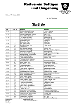 Startliste Patrouillenritt 2016