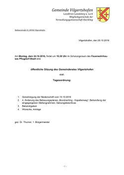 Tagesordnung - Gemeinde Vilgertshofen