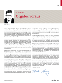 Editorial und Inhaltsverzeichnis