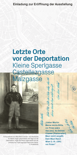 Letzte Orte vor der Deportation Kleine - Wien