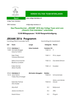 JEKAMI 2016 Programm - Voltige Team Interlaken