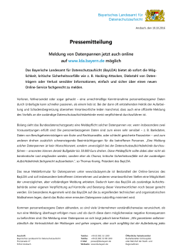 Zur Pressemitteilung - Das Bayerische Landesamt für